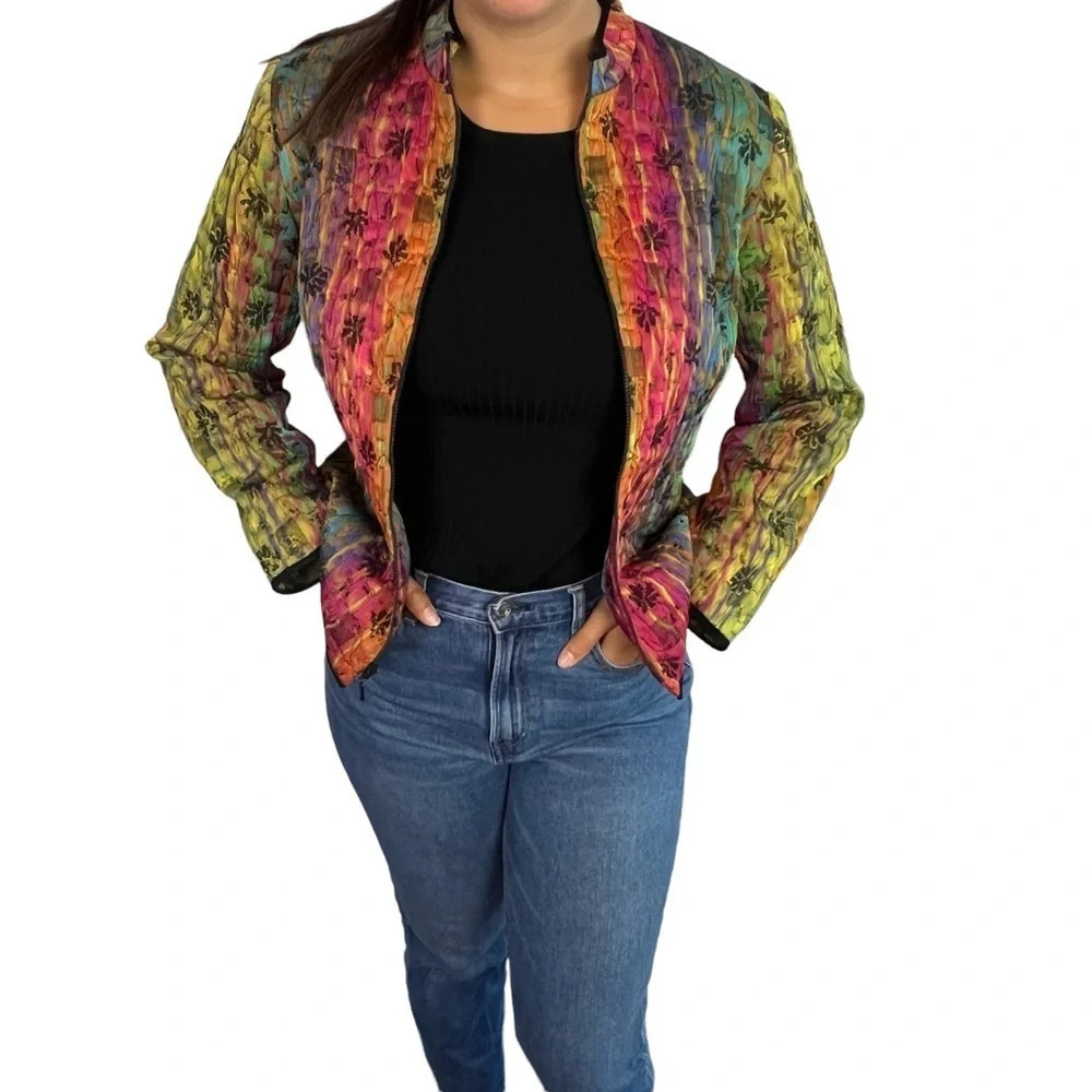 🍂 Elliot Lauren Vintage Multicolored Quilted Jacket